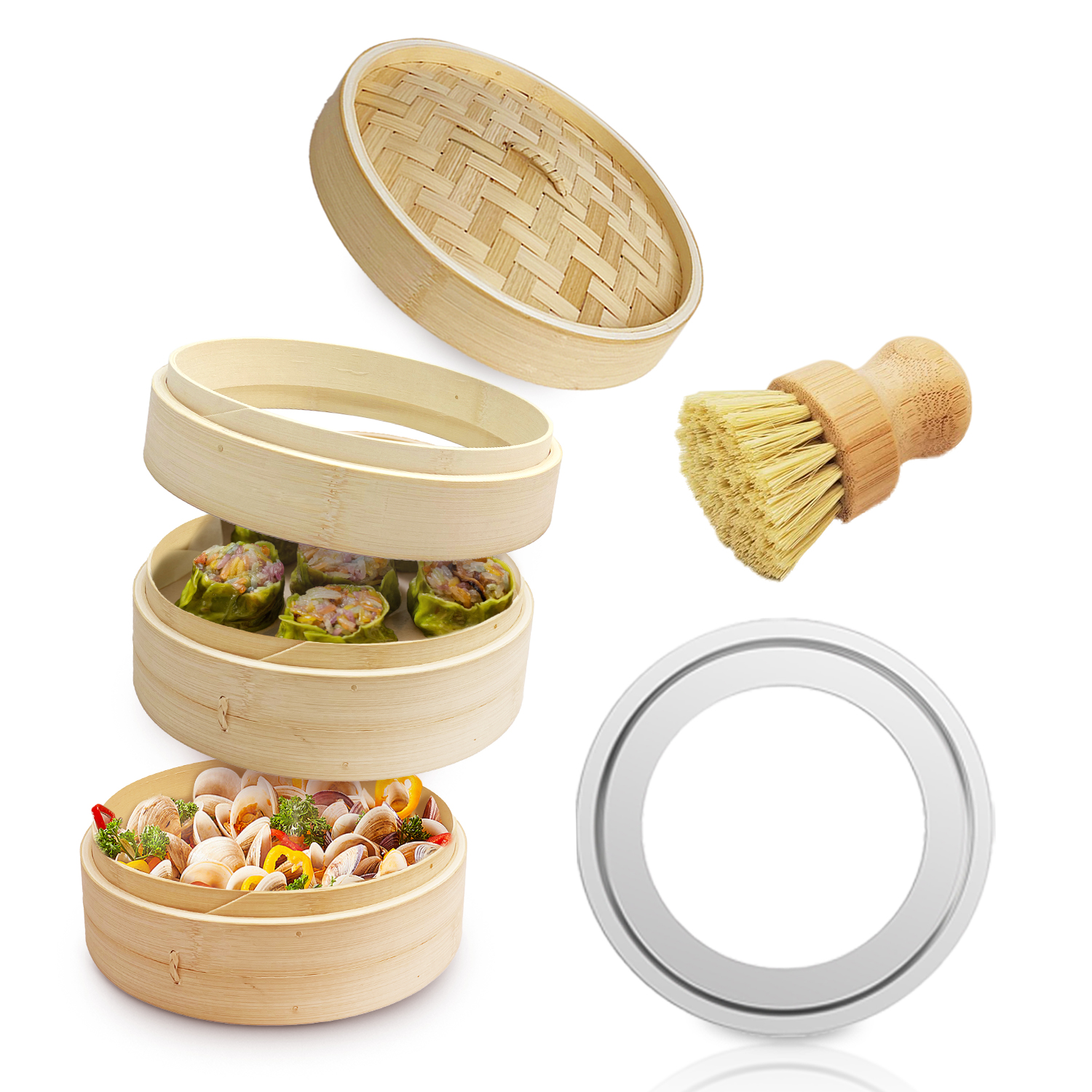 DQ CORAL 24cm二段せいろセット+蒸し板 :: Shiraikikaku